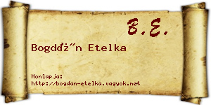 Bogdán Etelka névjegykártya